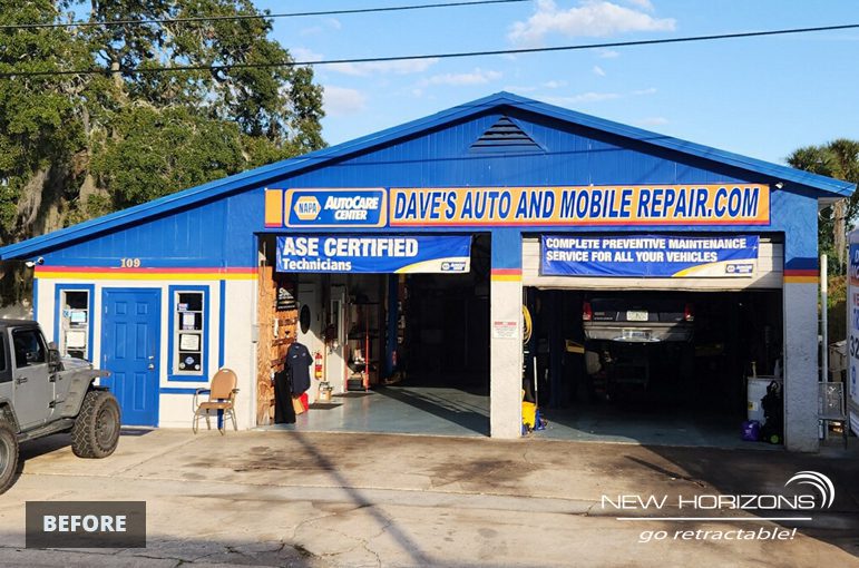 commercial retractable awnings Orlando, restaurant awnings Central Florida, business awnings FL